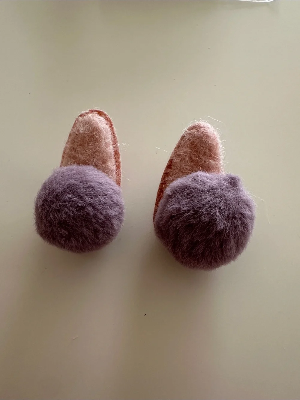 Plush Pom Hair Clips for Kids - Pink and Lavender